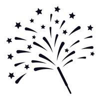 Magic wand emitting sparks and stars, creating a festive atmosphere, suitable for celebrations, parties, and magical events, with a clean design on a white background vector
