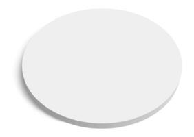 White circular platform casting a shadow on a white background, perfect for showcasing products or concepts related to minimalism, simplicity, and modern design vector