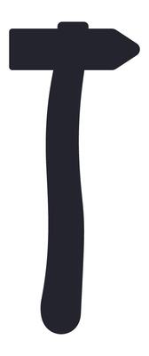 illustration featuring a hammer striking against a clean white background, perfect for representing construction, maintenance, and various DIY projects
