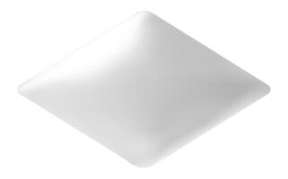 White rhombus shape with rounded corners floating gracefully against a plain white background, creating a captivating minimalist composition that embodies modern elegance and simplicity vector