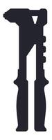 Professional silhouette of a rivet gun isolated on a clean white background, representing themes of construction, industry, and manual labor with a focus on tools and equipment vector