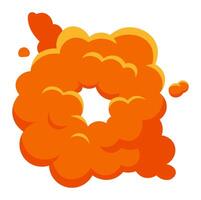 Cartoon explosion cloud expanding into a vibrant ring shape against a white background, generating a dynamic and energetic visual effect that captures attention and conveys power vector