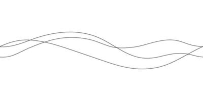 Continuous line in form curve wave, seamless abstract pattern. Wavy striped graphic background. Calm, still water of sea, river, ocean, swimming pool. Line art template outline illustration vector