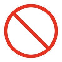 Forbidden circle sign, ban or danger icon. Prohibition red symbol. Red circle with cross line. Restriction, caution, stop isolated illustration vector