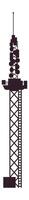 Telecommunication tower transmitting signals with antennas and satellite dishes, featuring a sturdy metal framework and a ladder for access, serving as a vital hub for communication infrastructure vector