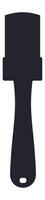 Simple black silhouette of a paint brush with rounded tip and hole in the handle, ideal for representing painting, decorating or art concepts vector