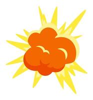 Bomb explosion expanding with yellow rays, creating a dynamic and vibrant effect, perfect for action scenes or emphasizing dramatic moments vector