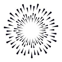 Geometric pattern featuring radial lines expanding from the center, creating a series of concentric circles. Evoking a sense of dynamism, energy, and mesmerizing visual illusion vector