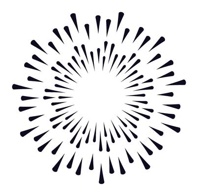 Geometric pattern featuring radial lines expanding from the center, creating a series of concentric circles. Evoking a sense of dynamism, energy, and mesmerizing visual illusion