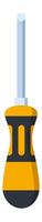 Screwdriver with ergonomic handle featuring grooves for fingers and a metal tip, useful for tightening or loosening screws in construction, DIY, and repair projects vector