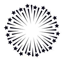 Firework bursting with vibrant radial lines and sparkling stars, creating a joyful and festive atmosphere ideal for celebrations, holidays, and special occasions vector