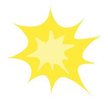 Bright yellow cartoon explosion with jagged edges creating a dynamic visual effect, perfect for comics, animations, or graphic design projects requiring an energetic burst vector