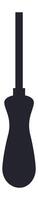 Simple black silhouette of a screwdriver with ergonomic handle isolated on a white background representing craftsmanship, maintenance, and repair work vector
