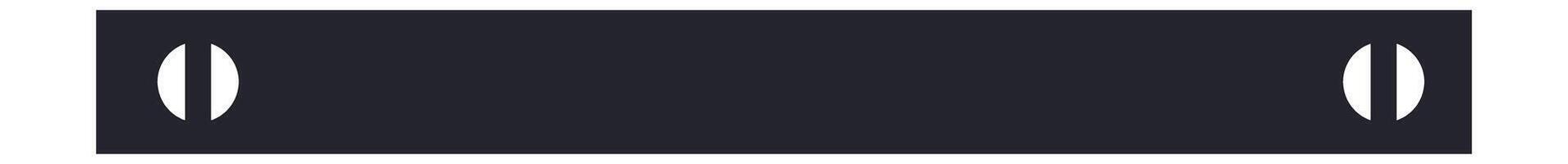 Minimalist design of a dark gray horizontal bar featuring two vertical cuts that create circular holes, adding a touch of modern aesthetics to the composition vector