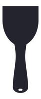 Simple black spatula silhouette with a hole for hanging, representing cooking, kitchen utensils, and culinary themes, perfect for food related designs and projects vector