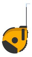 Measuring tape tool isolated on white background with metallic hook extended, showing the tool ready for use in construction, DIY, or engineering projects vector