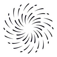Hypnotic spiral exploding from the center creating a vortex effect, abstract circular pattern with radiating lines and dots, dynamic swirl motion, optical illusion of movement vector