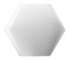 White hexagon with smooth rounded edges creating a modern and minimalist design, representing concepts of perfection, precision, and digital art vector