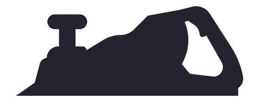 Dark silhouette of a smoothing plane set against a white background, embodying the essence of carpentry, woodworking, craftsmanship, and skilled manual labor in the art of shaping wood vector