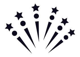 Stylized fireworks bursting into vibrant five pointed stars create a lively celebratory display against a clean white background, embodying the joy of festive occasions vector