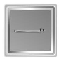 Square badge featuring a pin on the reverse side, showcasing a blank surface ready for custom designs or text. Isolated against a clean white background, offering a minimal and modern look vector
