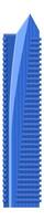 Modern blue skyscraper with a unique design reaching for the sky, representing urban development and architectural innovation in a contemporary cityscape vector