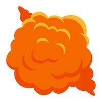 Orange explosion expanding with yellow flames creating a vibrant blast, perfect for illustrating destruction, power, or impact in a dynamic and energetic way vector