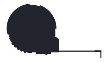Silhouette of a measuring tape extending its measuring ribbon on a white background, representing concepts such as measurement, precision, tailoring, and construction vector