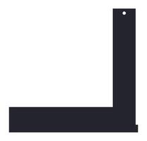 Minimalist illustration of a try square, a woodworking tool used for marking and checking 90 degree angles, symbolizing precision, accuracy, and craftsmanship in various fields vector