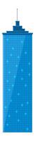 Modern blue skyscraper stands tall against a white background, its illuminated windows creating a captivating pattern in the night sky, showcasing the beauty of urban architecture vector