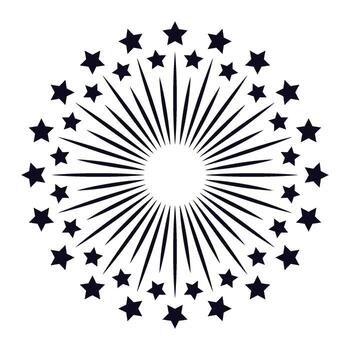 Fuegos artificiales explotando con muchos estrellas rodeando eso en un blanco fondo, creando un festivo y celebración atmósfera, Perfecto para independencia día o nuevo años víspera visuales vector