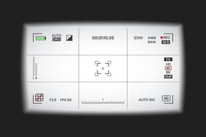 Camera viewfinder fog or photo frame recorder flat style design illustration. vector