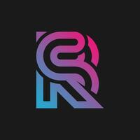 Abstract SR Monogram in Gradient Colors vector
