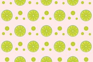 Seamless repeating pattern of lime slices on white background. illustration. vector