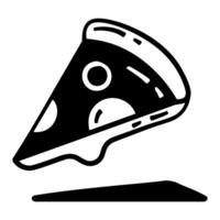 Slice of pizza with cheese and sauce on top. vector