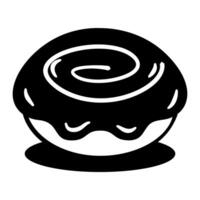 Close up of a doughnut with a chocolate glaze. vector