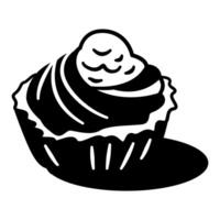 Cupcake with a frosting on top vector