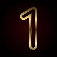 A number one features a sleek, golden outline with a soft glow, reflecting premium sophistication and clarity in design vector