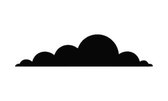 Black silhouette of a cloud graphic isolated on a white background for design vector