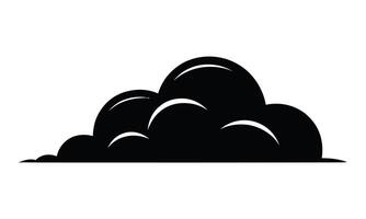 Simple black silhouette cloud graphic design for weather and climate related concepts vector