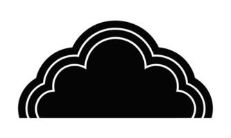 Abstract black and white cloud shape graphic isolated on white background for design vector