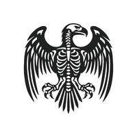 Fierce Eagle Skull Design Silhouette for TShirt Graphics or Digital Art Projects vector