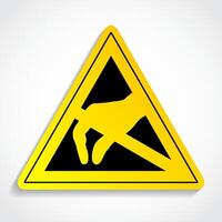 3d ESD triangle symbol electrostatic discharge vector