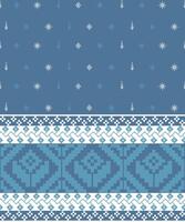 a pattern composed of pixel designs with light blue flowers and square shape on blue background , design for fabric or various pattern printing works. vector