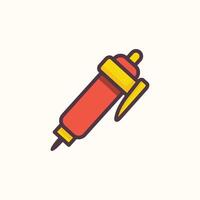 Flat style highlighter pen icon with cap and chisel tip vector