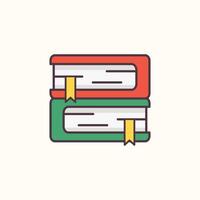 Flat style stack of books icon vector