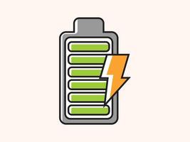 modern trend icon. Battery with lightning symbol and icon vector