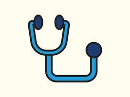 Stethoscope Icon in Flat Style Design vector
