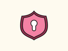 Flat style shield icon symbolizing protection and security vector
