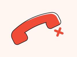 flat icon. unanswered call and phone symbol and icon vector